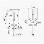 Bruma Hera Bateria bidetowa jednootworowa bez korka Chrom 1060900CR