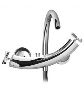 Bruma Hera Bateria wannowo-natryskowa naścienna z wężem i słuchawką chrom 1060300CR