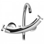 Bruma Hera Bateria wannowo-natryskowa naścienna z wężem i słuchawką chrom 1060300CR