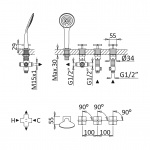 Bruma Hera Bateria wannowo-natryskowa 2-drożna na brzeg wanny chrom 1065011CR