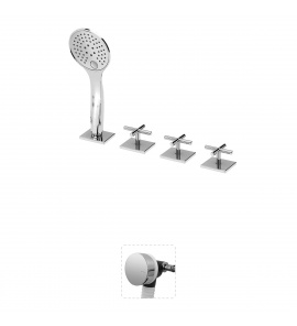 Bruma Hera Bateria wannowo-natryskowa 2-drożna na brzeg wanny z syfonem chrom 1065231CR