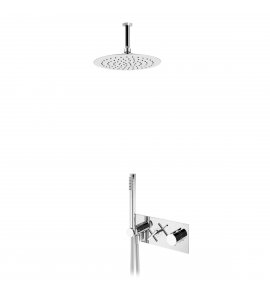 Bruma Hera Zestaw natryskowa termostatyczna podtynkowa z deszczownicą Ø 250 mm sufitową i słuchawką prysznicową Chrom 1066040CR