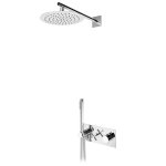 Bruma Hera Zestaw natryskowa termostatyczna podtynkowa z deszczownicą Ø 250 mm ścienną i słuchawką prysznicową Chrom 1065940CR