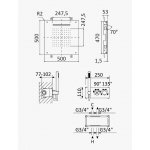Bruma Hera Zestaw natryskowa termostatyczna podtynkowa z deszczownicą wpuszczaną w sufit 500x500 mm i słuchawką prysznicową Chrom 1064990CR