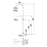 Bruma Hera Zestaw wannowo-natryskowy 300 mm naścienny z ramieniem ściennym chrom 1062731CR