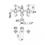 Bruma Imperial Bateria bidetowa 3-otworowa z korkiem automatycznym chrom 11706201