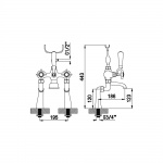 Bruma Imperial Bateria wannowa Na Brzeg Wanny 120 mm chrom 11772001
