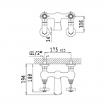 Bruma Imperial Bateria wannowa Naścienna chrom 11775001