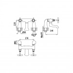 Bruma Imperial Bateria wannowa 120 mm Na Brzeg Wanny chrom 11778001