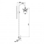 Bruma Imperial Zestaw natryskowy 200 mm Naścienny z ramieniem ściennym chrom 11726511