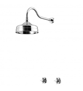 Bruma Imperial Zestaw natryskowy 200 mm Podtynkowy z ramieniem ściennym chrom 11776001