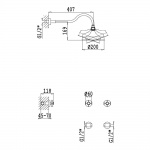 Bruma Imperial Zestaw natryskowy 200 mm Podtynkowy z ramieniem ściennym chrom 11776001