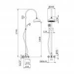 Bruma Imperial Zestaw wannowo-natryskowy Ø 200 mm naścienny z ramieniem ściennym i słuchawką Chrom 1172653CR