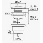 Bruma Korek umywalkowy klik klak Satin stainless steel 1860010IS