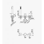 Bruma Leaf2 Bateria natryskowa stojąca z zestawem prysznicowym Sunrise 1675012SR