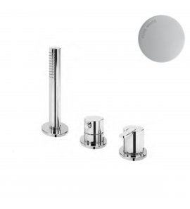 Bruma Leaf Bateria natryskowa stojąca z zestawem prysznicowym Pure White 1675011PW