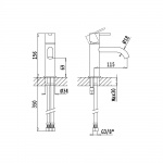   Bruma Leaf Bateria umywalkowa jednootworowa bez korka Graphite 1670101GT