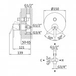 Bruma Leaf Bateria wannowo-natryskowa podtynkowa Sunset 1671301SS