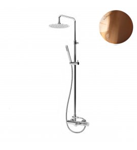 Bruma Leaf Bateria wannowo-natryskowa ścienna z deszczownicą Ø 250 mm Sunset 1672821SS