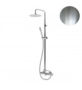 Bruma Leaf Bateria wannowo-natryskowa ścienna z deszczownicą Ø 250 mm Satinox 1672821ST