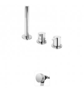 Bruma Leaf Bateria wannowo-natryskowa stojąca z wylewką w przelewie Chrom 1675211CR