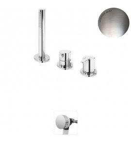 Bruma Leaf Bateria wannowo-natryskowa stojąca z wylewką w przelewie Morning Mist 1675211MM