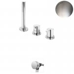 Bruma Leaf Bateria wannowo-natryskowa stojąca z wylewką w przelewie Morning Mist 1675211MM