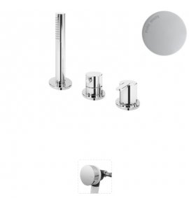 Bruma Leaf Bateria wannowo-natryskowa stojąca z wylewką w przelewie Pure White 1675211PW