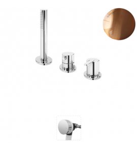 Bruma Leaf Bateria wannowo-natryskowa stojąca z wylewką w przelewie Sunset 1675211SS