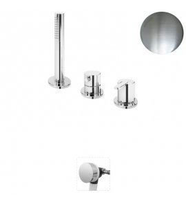 Bruma Leaf Bateria wannowo-natryskowa stojąca z wylewką w przelewie Satinox 1675211ST