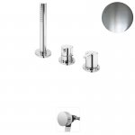 Bruma Leaf Bateria wannowo-natryskowa stojąca z wylewką w przelewie Satinox 1675211ST