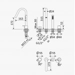 Bruma Leaf Bateria wannowo-natryskowa Na brzeg wanny Satinox 1679901ST