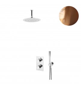 Bruma Leaf Zestaw natryskowy Ø 250 mm termostatyczny podtynkowy z ramieniem sufitowym Sunset 1385604SS