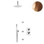 Bruma Leaf Zestaw natryskowy termostatyczny podtynkowy z deszczownicą Ø 250 mm sufitową z dyszami ściennymi Sunset 1386102SS