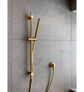 Bruma Leaf Zestaw prysznicowy z przyłączem i drążkiem na słuchawkę Sunrise 1455753SR