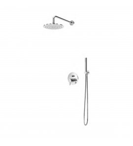 Bruma Leaf Zestaw prysznicowy podtynkowy z deszczownicą ścienna Ø 250 mm i słuchawką Chrom 1677221CR
