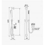 Bruma Leaf Zestaw prysznicowy z przyłączem i drążkiem na słuchawkę Morning Mist 1455753MM
