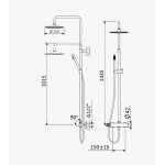 Bruma Leaf2 Zestaw prysznicowy ścienny z regulowaną wysokością deszczownicy Ø 250 mm Sunrise 1676522SR