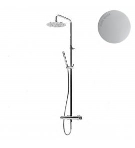 Bruma Leaf Zestaw prysznicowy ścienny z regulowaną wysokością deszczownicy Ø 250 mm Pure White 1676521PW