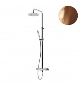 Bruma Leaf Zestaw prysznicowy ścienny z regulowaną wysokością deszczownicy Ø 250 mm Sunset 1676521SS