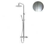 Bruma Leaf Zestaw prysznicowy ścienny z regulowaną wysokością deszczownicy Ø 250 mm Satinox 1676521ST