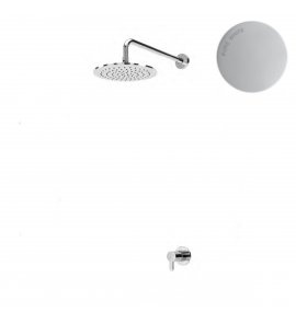 Bruma Leaf Zestaw prysznicowy podtynkowy z deszczownicą ścienna Ø 250 mm Pure White 1677021PW