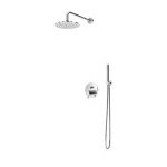 Bruma Leaf Zestaw prysznicowy podtynkowy z deszczownicą ścienna Ø 230 mm i słuchawką Chrom 1677201CR