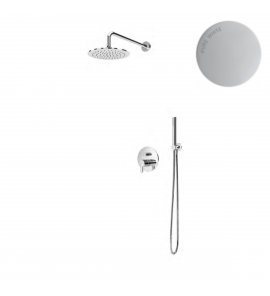 Bruma Leaf Zestaw prysznicowy podtynkowy z deszczownicą ścienna Ø 230 mm i słuchawką Pure White 1677201PW