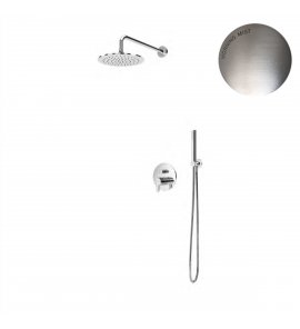 Bruma Leaf Zestaw prysznicowy podtynkowy z deszczownicą ścienna Ø 250 mm i słuchawką Morning Mist 1677221MM