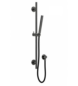 Bruma Leaf Zestaw prysznicowy z przyłączem i drążkiem na słuchawkę Gunmetal 1455753GM