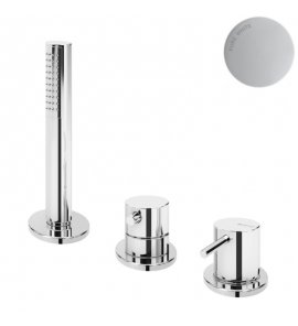 Bruma Leaf2 Bateria natryskowa stojąca z zestawem prysznicowym Pure White 1675012PW