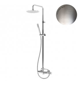 Bruma Leaf2 Bateria wannowo-natryskowa ścienna z deszczownicą Ø 250 mm Morning Mist 1672822MM