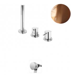 Bruma Leaf2 Bateria wannowo-natryskowa stojąca z wylewką w przelewie Sunset 1675212SS