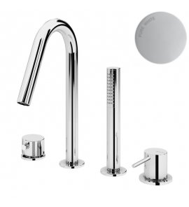 Bruma Leaf2 Bateria wannowo-natryskowa Na brzeg wanny Pure White 1679902PW